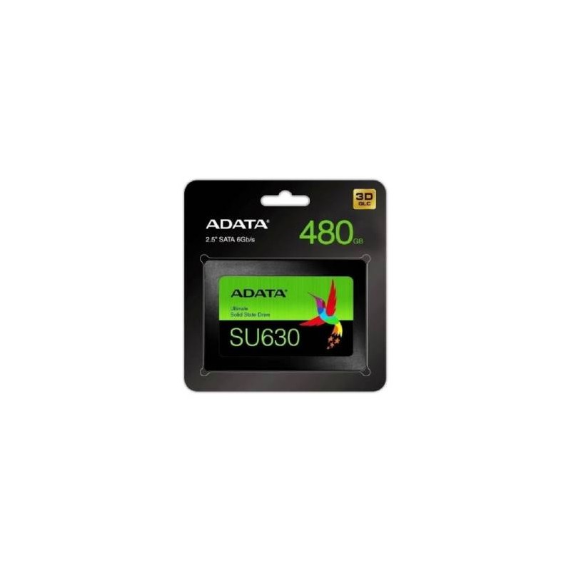UNIDAD DE ESTADO SOLIDO SSD ADATA SU630 480GB 2.5 SATA3 7MM LECT.520/ESCR.450MBS SIN BRACKET PC LAPTOP
