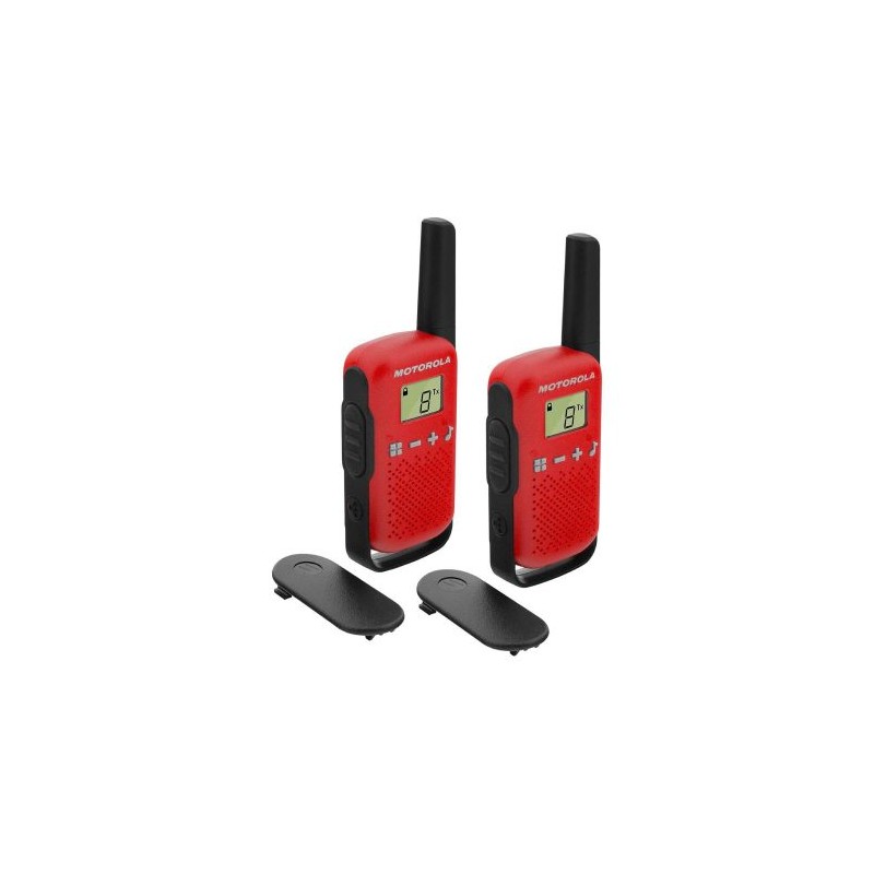 MOTOROLA TALKABOUT T110 INDIVIDUAL PACK, COLOR ROJO, CON 22 CANALES, VISUALIZACIÓN LCD, UN ALCANCE DE HASTA 16 MILLAS