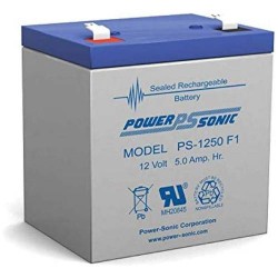 BATERÍA DE RESPALDO POWER SONIC PS-1250-F1, 12V, 5AH, PARA ALARMAS DE INCENDIO/CONTROL DE ACCESO/INTRUSIÓN/VIDEOVIGILANCIA/TERMI