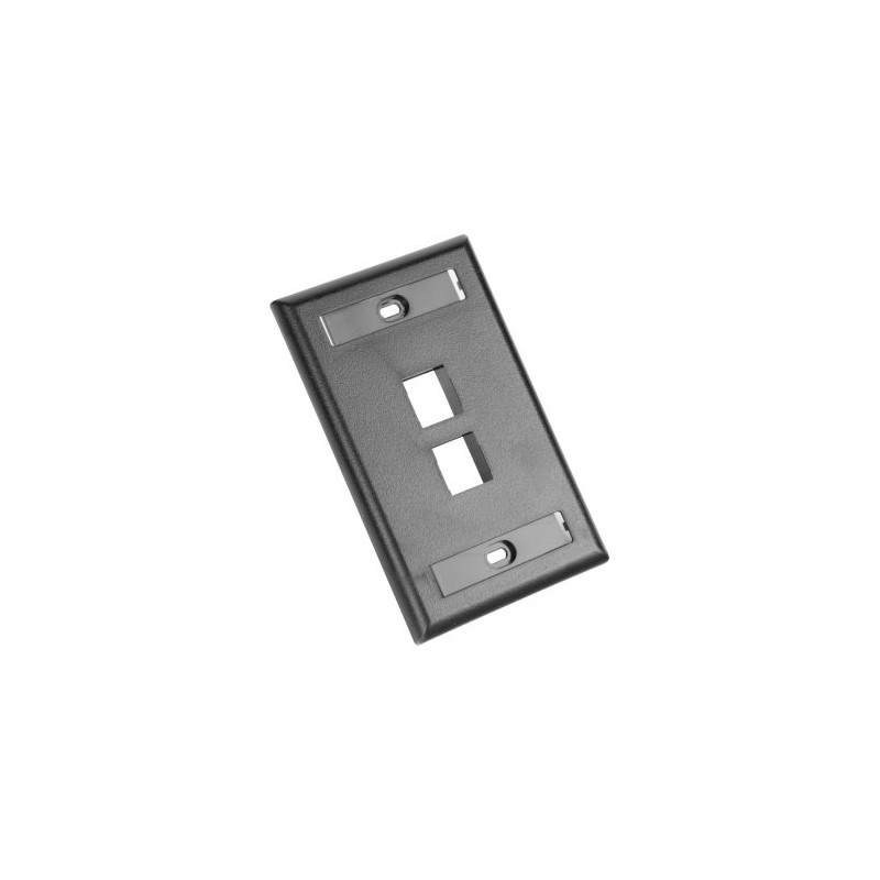 PLACA DE PARED VERTICAL PANDUIT, SALIDA PARA 2 PUERTOS KEYSTONE, CON ESPACIOS PARA ETIQUETAS, NETKEY, NEGRO, NK2FBL
