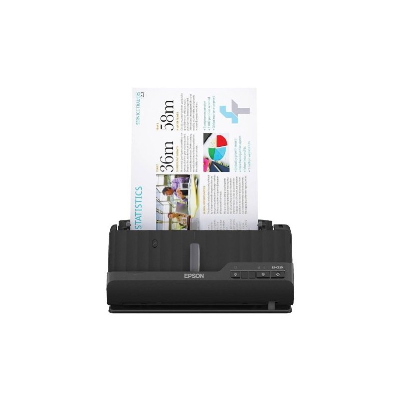 ESCÁNER COMPACTO DE DOCUMENTOS DE COMPUTADORA EPSON WORKFORCE ES-C220 CON ESCANEO DE 2 CARAS Y ALIMENTADOR AUTOMÁTICO DE DOCUMEN