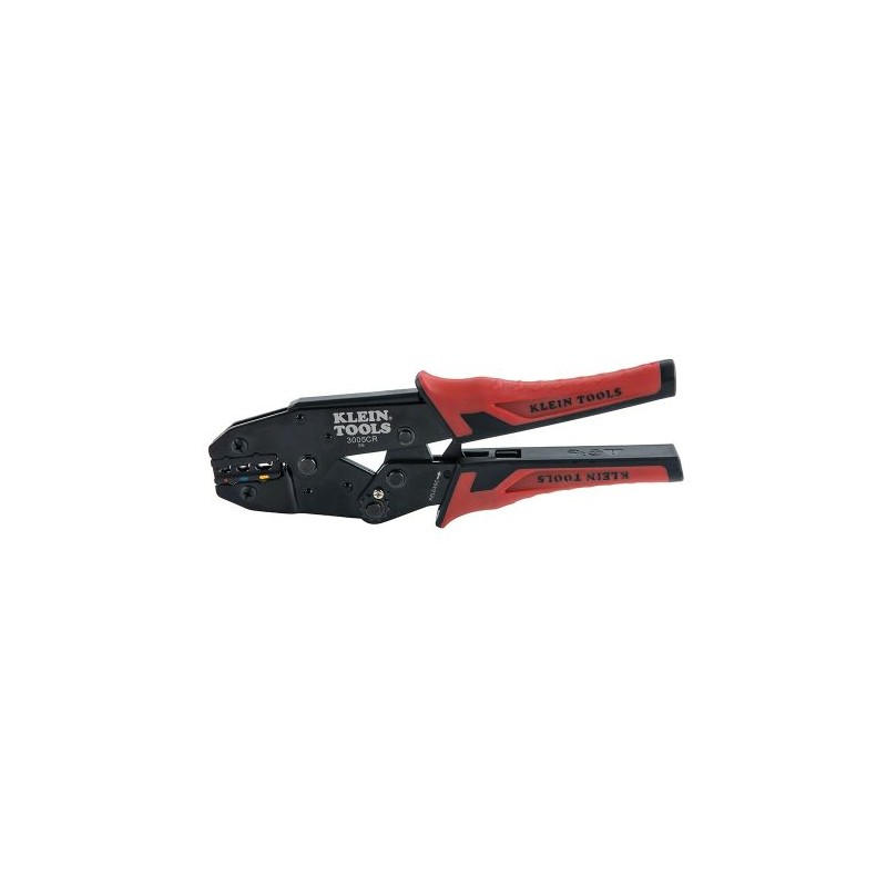 PINZA PONCHADORA KLEIN TOOLS PARA TERMINALES CON AISLAMIENTO EN CABLE DE COBRE SÓLIDO Y TRENZADO DE 10-22 AWG, 3005CR