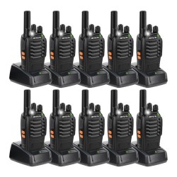 RETEVIS H777 RADIOS DE COMUNICACION LARGO ALCANCE, VOX, LED LINTERNA, WALKIE TALKIE RECARGABLE, RESISTENTE, (PAQUETE DE 10), H77