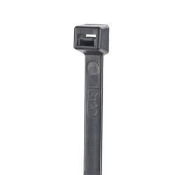 CINCHO DE NYLON 6.6 STRONGHOLD™, 200MM LARGO X 2.5MM ANCHO, COLOR NEGRO, EXTERIOR RESISTENTE A RAYOS UV, PAQUETE DE 100PZ, S8-18
