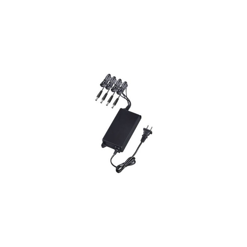 ADAPTADOR DE CORRIENTE PFM322 DAHUA, ENTRADA 100V-240V, SALIDA 12V, 0.7A, 4 CANALES INDEPENDIENTES, NEGRO, PFM322