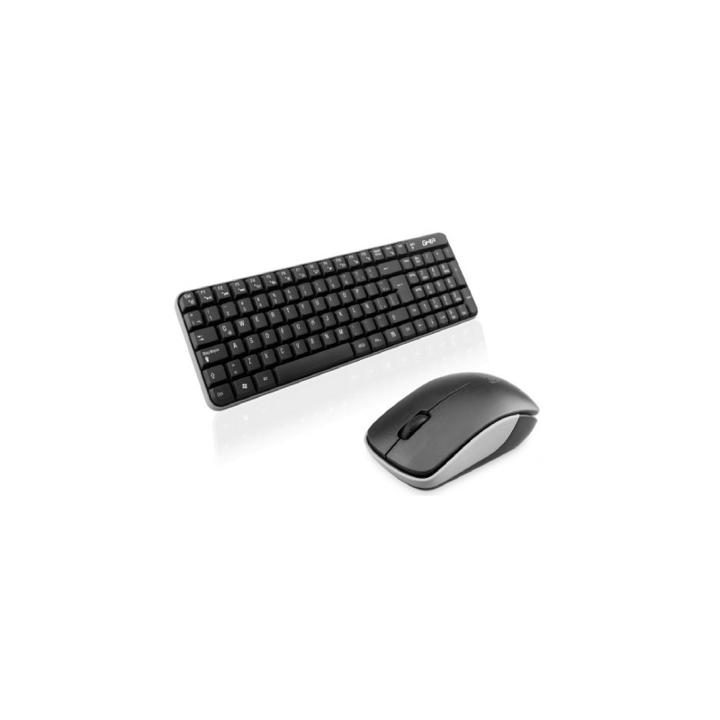 KIT TECLADO Y MOUSE GHIA, USB, RF INALAMBRICO, NEGRO Y GRIS, ESPAÑOL, GT4000BG