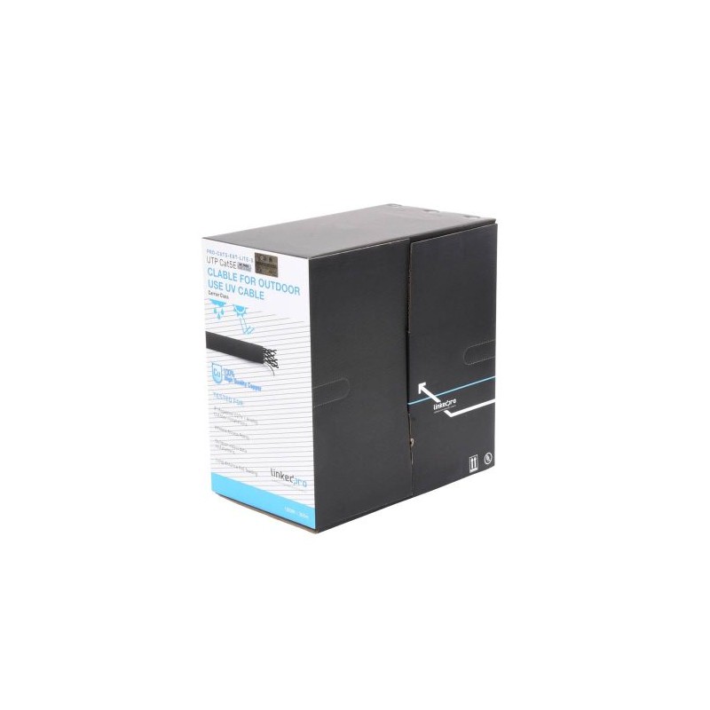 BOBINA LINKEDPRO DE CABLE DE 305 M, CAT5E, COLOR NEGRO, SIN BLINDAR, PARA APLICACIONES DE VIDEOVIGILANCIA, REDES DE DATOS, USO E