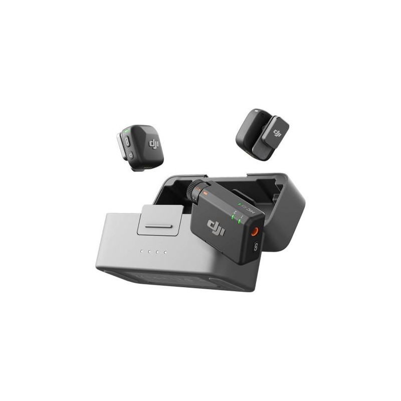DJI MIC MINI 2 TRANSMISORES + 1 RECEPTOR + ESTUCHE DE CARGA – MICRÓFONO INALÁMBRICO PROFESIONAL, CANCELACIÓN DE RUIDO, 48H BATER
