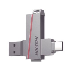 MEMORIA USB DUAL HIK SEMI DE 256 GB, USB-C Y USB-A, TRANSFERENCIA DE ALTA VELOCIDAD, METÁLICA, COMPATIBLE CON DISPOSITIVOS MÓVIL