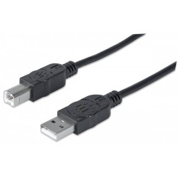 CABLE MANHATTAN USB A MACHO – USB B MACHO, 1 METRO, NEGRO, 306218