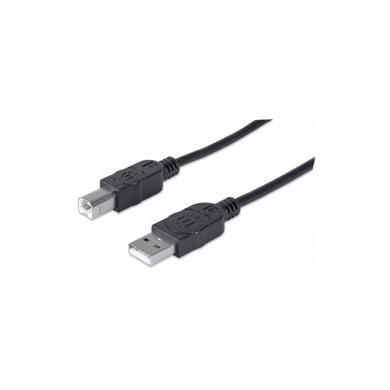 CABLE MANHATTAN USB A MACHO – USB B MACHO, 1 METRO, NEGRO, 306218