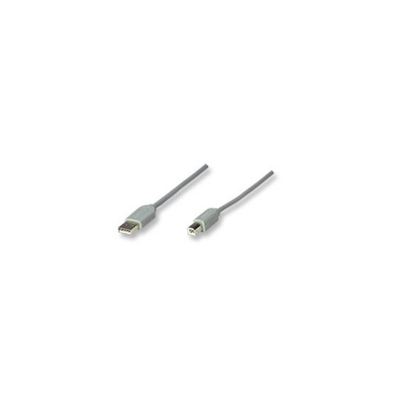 CABLE MANHATTAN USB A MACHO – USB B MACHO, 4.5 METROS, GRIS, 341028