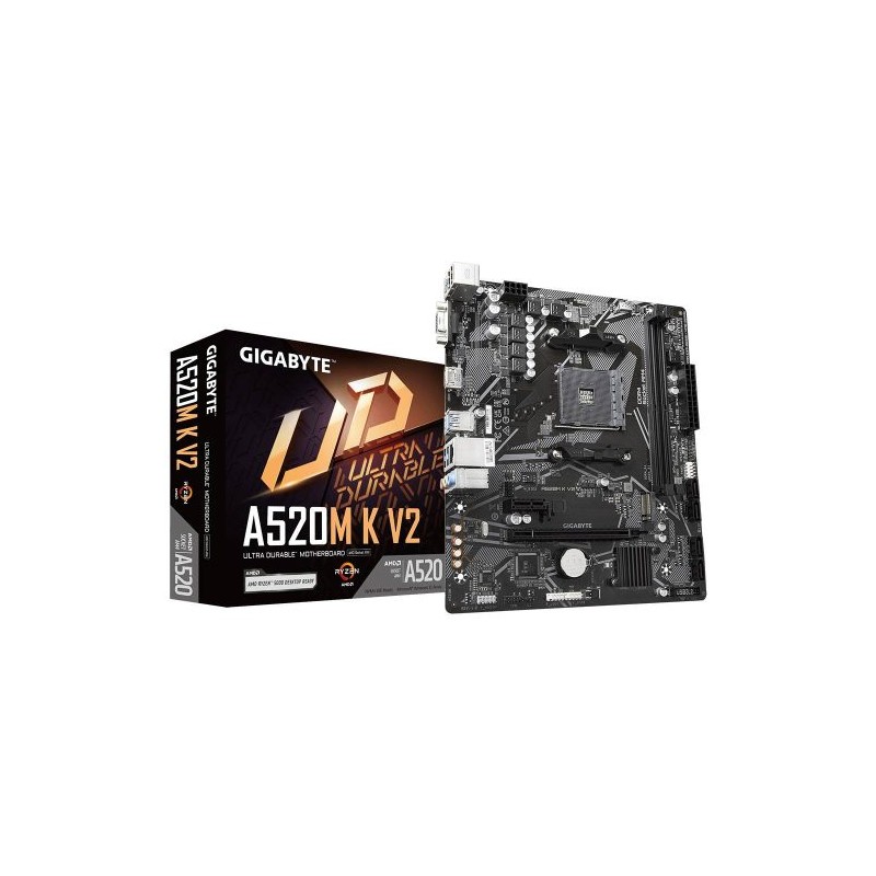 TARJETA MADRE GIGABYTE MICRO-ATX A520M K V2, S-AM4, AMD A520, HDMI, 64GB DDR4 PARA AMD, A520M K V2