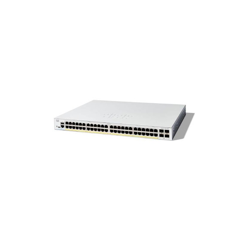 SWITCH CISCO GIGABIT ETHERNET CATALYST 1200, 48 PUERTOS POE+ 10/100/1000MBPS + 4 PUERTOS SFP, 375W, 104 GBIT/S, 1000 ENTRADAS – 