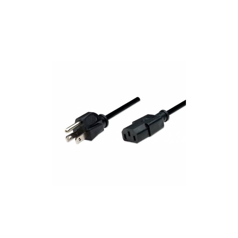 MANHATTAN CABLE IEC 60320 C13 MACHO – NEMA 5-15 MACHO, 1.8 METROS, NEGRO