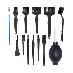 KIT DE LIMPIEZA PARA TECLADO, CEPILLO ANTIESTÁTICO, 13 PIEZAS – IDEAL PARA ELECTRÓNICA Y OFICINAS