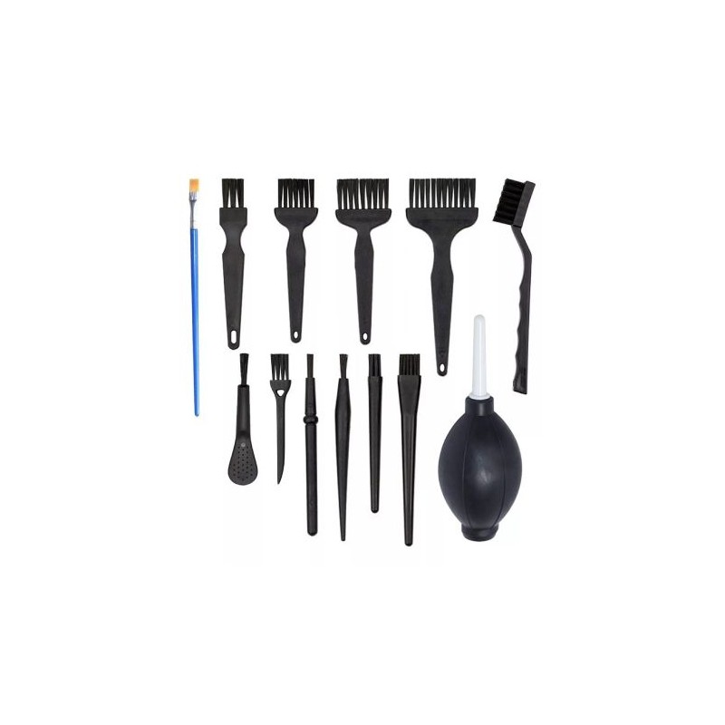 KIT DE LIMPIEZA PARA TECLADO, CEPILLO ANTIESTÁTICO, 13 PIEZAS – IDEAL PARA ELECTRÓNICA Y OFICINAS