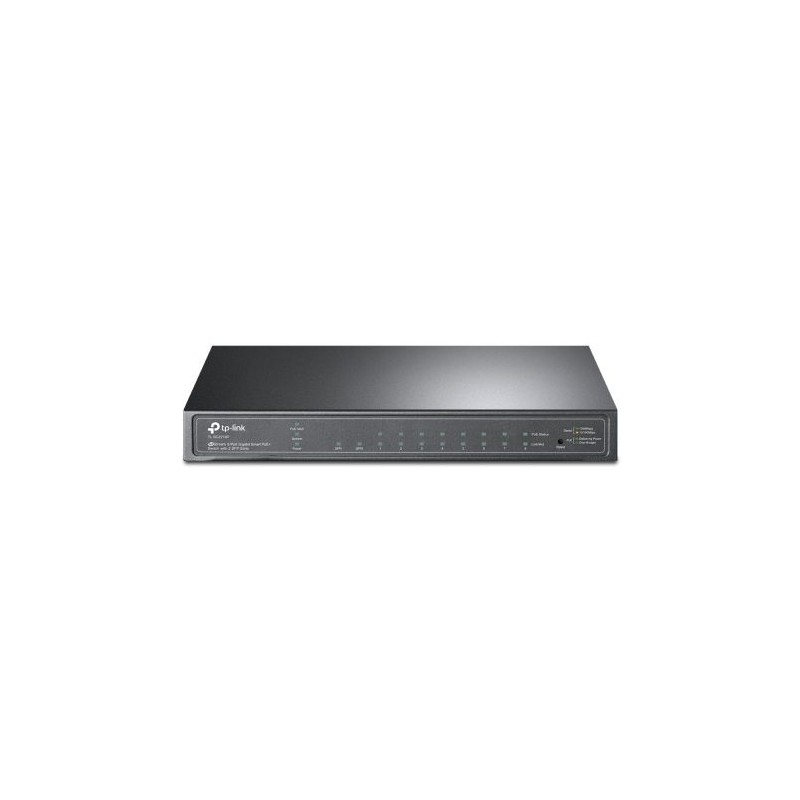SWITCH TP-LINK GIGABIT ETHERNET TL-SG2210P, 8 PUERTOS POE+ 10/100/1000MBPS + 2 PUERTOS SFP, 20 GBIT/S, 8000 ENTRADAS, ADMINISTRA