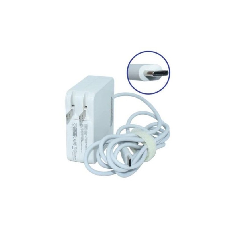 CARGADOR PARA LAPTOP, ADAPTADOR PARA LAPTOP USBC-65W COMPATIBLE TIPO C USB-C 65W 20V/3.25A. AC-USBC-65W