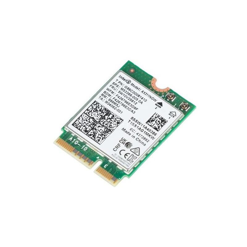 ADAPTADOR INTEL AX211 WIFI 6E TRI-BANDA, HASTA 2.4 GBPS INTERFAZ CNVIO2 M.2 PARA PCS SOPORTE BLUETOOTH 5.3 REQUIERE CPUS INTEL D