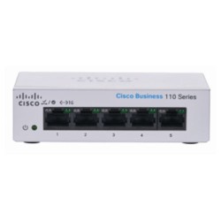 SWITCH CISCO GIGABIT ETHERNET BUSINESS 110, 5 PUERTOS 10/100/1000MBPS, 10 GBIT/S, 2000 ENTRADAS