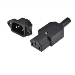 PAQUETE DE 9 UNIDADES – FUENTE DE ALIMENTACIÓN 10A US AC250V 10A 3PIN IEC C13, ADAPTADOR DE ENCHUFE MACHO Y HEMBRA, CONECTOR DE 