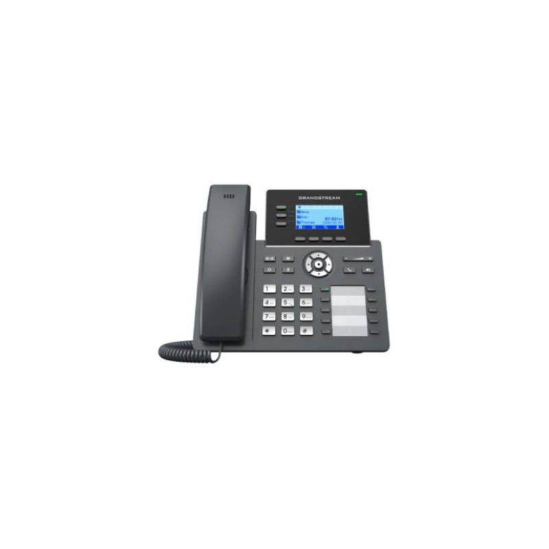 TELÉFONO IP GRANDSTREAM CON PANTALLA 2.21?, ALÁMBRICO, 3 LÍNEAS, ALTAVOZ, NEGRO, GRP2604