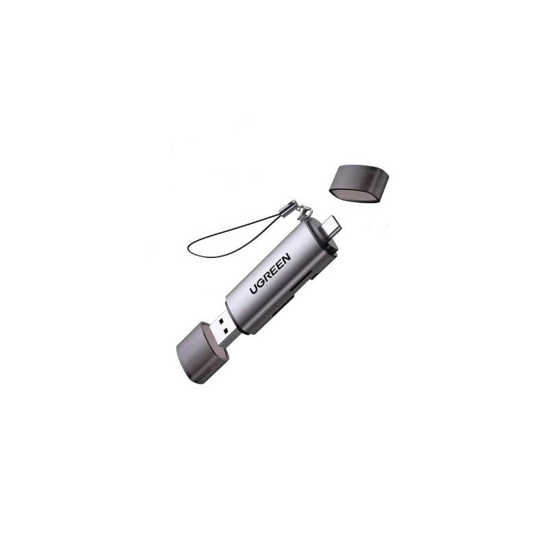 UGREEN LECTOR DE MEMORIA, MMC/MICROSD/SD/SDHC/SDXC, USB 3.0, PLATA