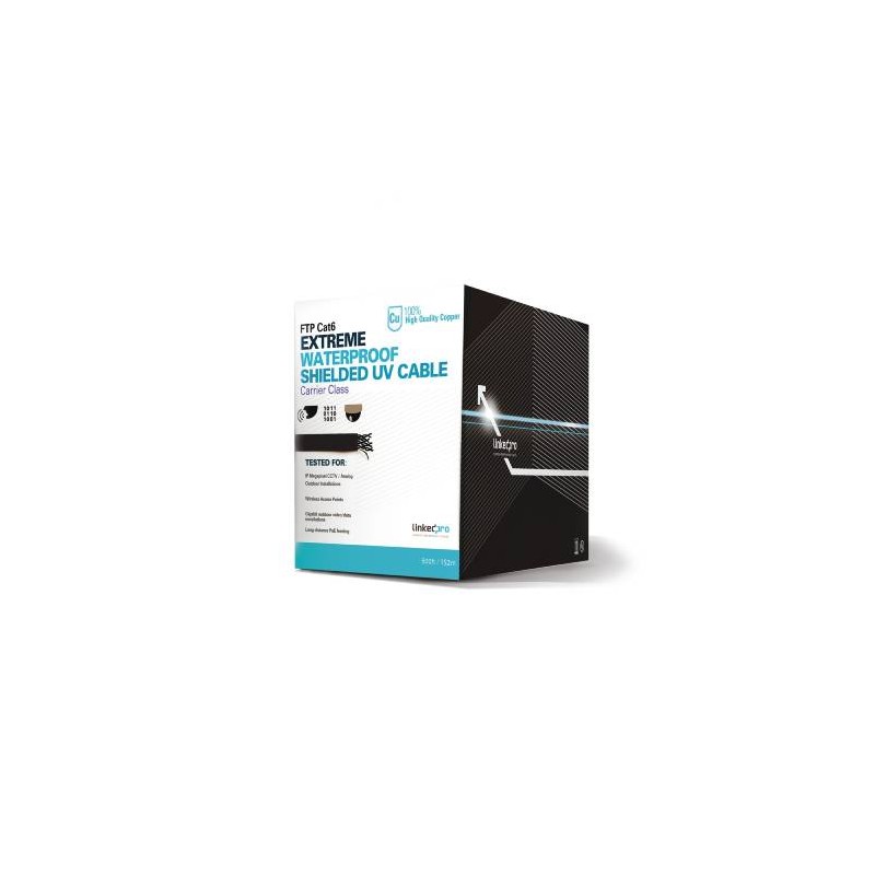 LINKEDPRO BOBINA DE CABLE CAT6 FTP, 152.5 METROS, NEGRO
