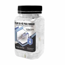 CONECTOR CAT6 RJ-45 LINKEDPRO, TRANSPARENTE, 100 PIEZAS, TC6-PASS