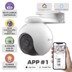 CAMARA PT WIFI EZVIZ (3K) 5MP, CONBERTURA PANORAMICA 360°, DETECCIÓN HUMANA, DETECCIÓN DE VEHICULO, SIRENA, LUZ PARPADEANTE, COL