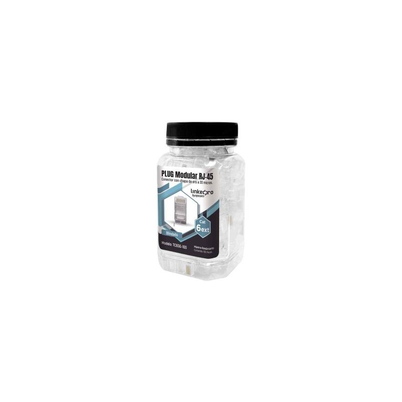 CONECTOR RJ45 LINKEDPRO CAT6 BLINDADO, RJ-45, TRANSPARENTE – 100 PIEZAS, TC6SG-100
