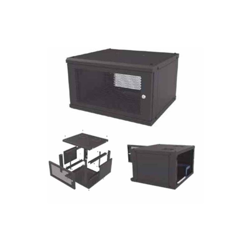 GABINETE LINKEDPRO DE PARED FIJO, PUERTA PERFORADA, RACK 19? DE 16 UR, SR-1916-GFP-VR2