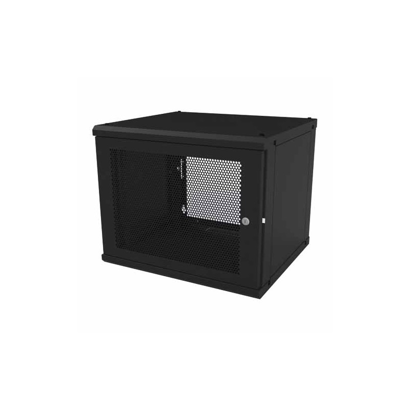 GABINETE PARA MONTAJE EN PARED LINKEDPRO 19, 9U, HASTA 100KG, NEGRO, SR-1909-GFP-VR2