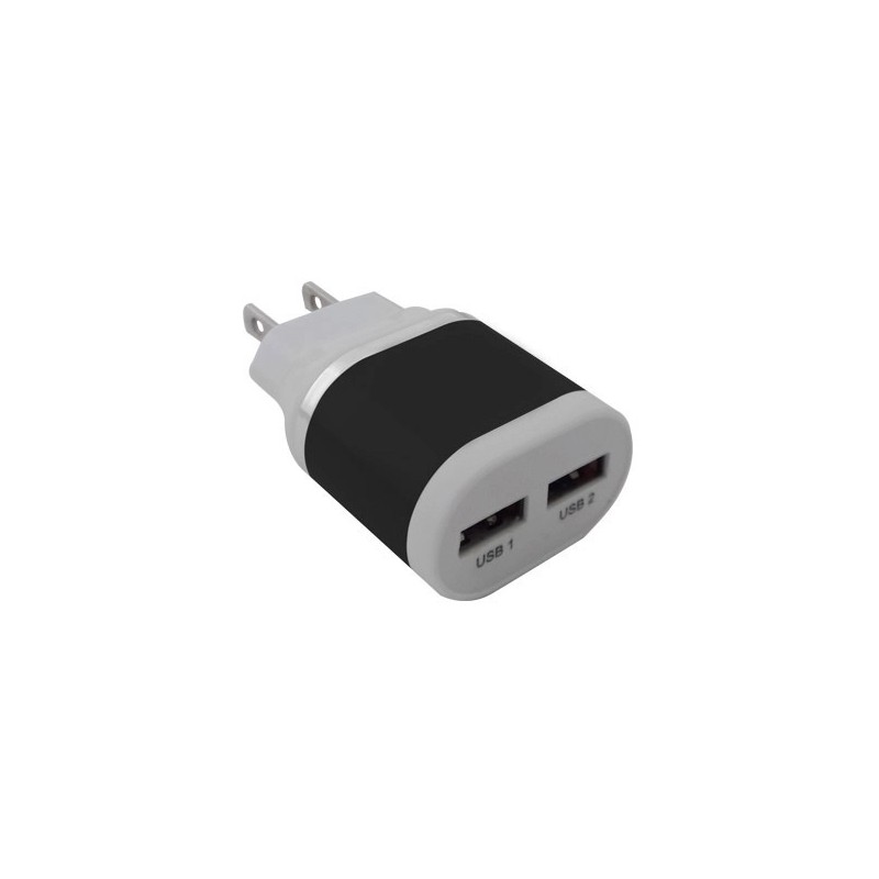 BROBOTIX CARGADOR USB 161264N, 2X USB 2.0, NEGRO