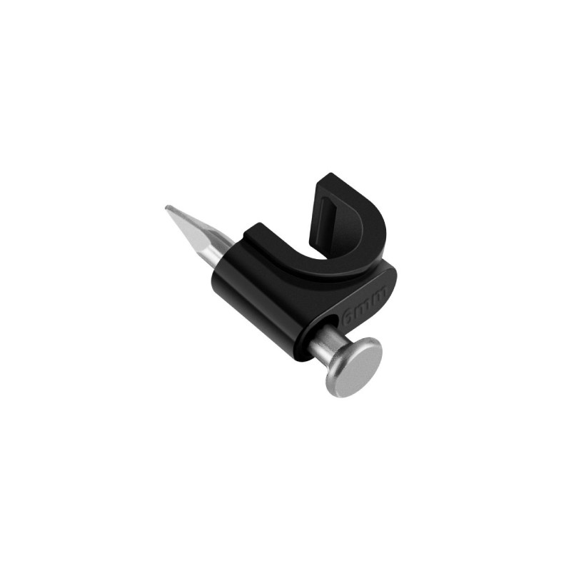GRAPAS SOSTENEDORAS DE CABLES SAXXON  BOLSA DE 50 GRAPAS DE PARED/ COLOR NEGRO/ DIAMETRO: 5MM / CON CLAVO DE 3/4 PARA CONCRETO D