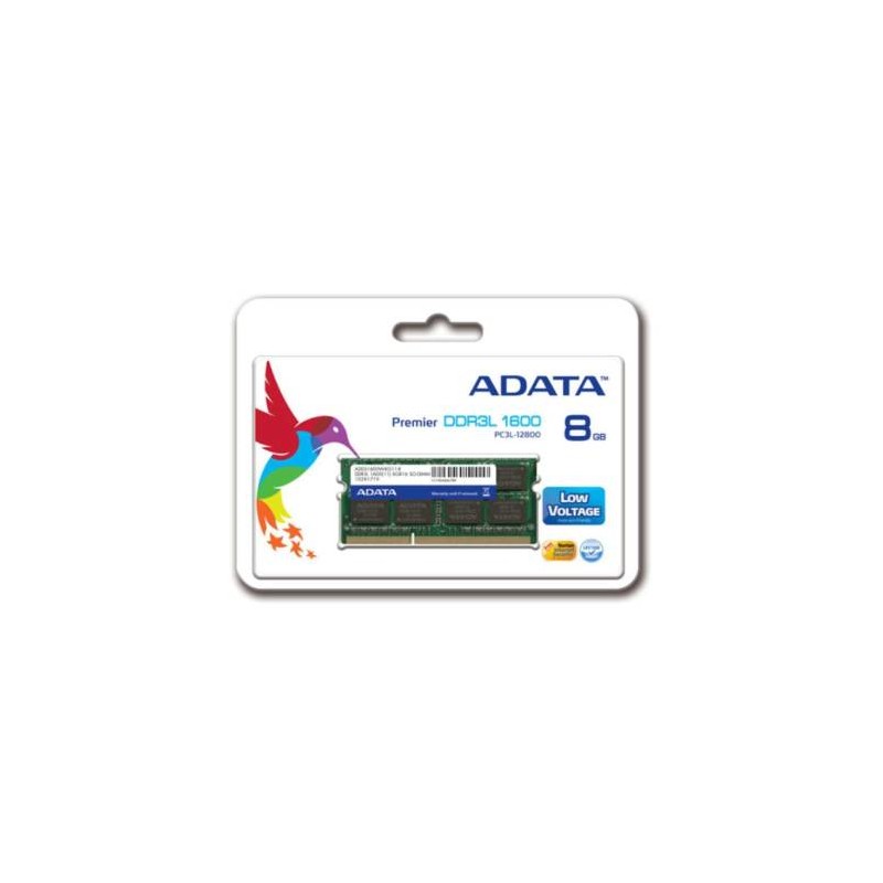 MEMORIA RAM ADATA DDR3L PREMIER, 1600MHZ, 8GB, CL11, SO-DIMM, 1.35V