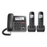 TELÉFONO CON CABLE/INALÁMBRICO EXPANDIBLE DE PANASONIC  – 2 AURICULARES