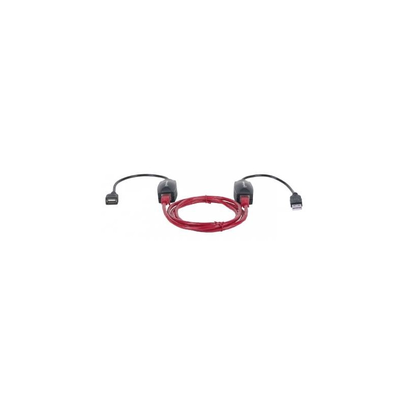 CABLE USB – EXTENSOR USB MANHATTAN HASTA 60 M, USB A / RJ45, USB A / RJ45, MACHO/HEMBRA, NEGRO