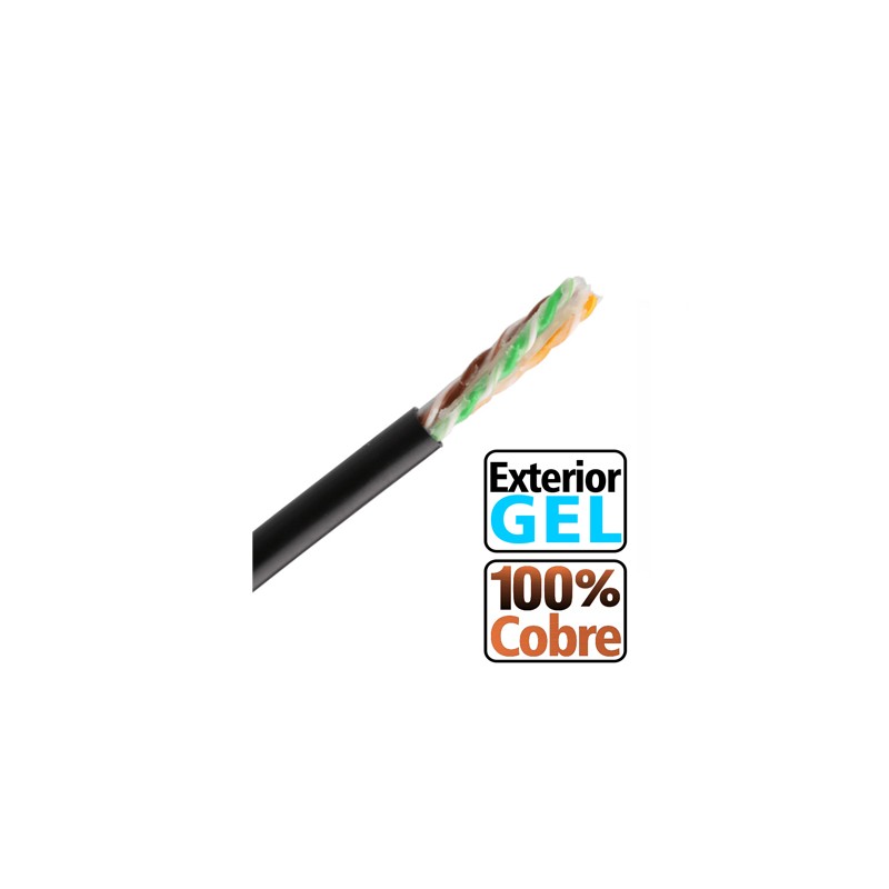 SAXXON OUTPCAT6GCOPEXT- BOBINA DE CABLE UTP CAT6 100% COBRE CON GEL/ 305 METROS/ USO EXTERIOR/ COLOR NEGRO/ CUMPLE CON ESTANDARE