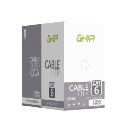 BOBINA DE CABLE MARCA GHIA CAT6 UTP CCA COLOR GRIS 23 AWG UTP 305M 1000FT CERTIFICACIN CE / ROHS, INTERIOR,
