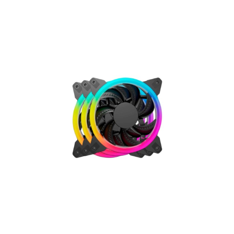 KIT 3 VENTILADORES OCELOT GAMER 120MM RGB CON CONTROL PARA DE COLORES OGPF01