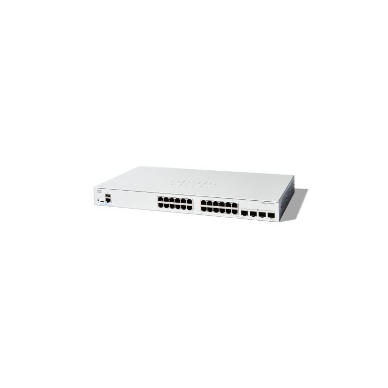 SWITCH CISCO GIGABIT ETHERNET CATALYST 1200, 24 PUERTOS 10/100/1000MBPS + 4 PUERTOS SFP, 56 GBIT/S, 8000 ENTRADAS – ADMINISTRABL