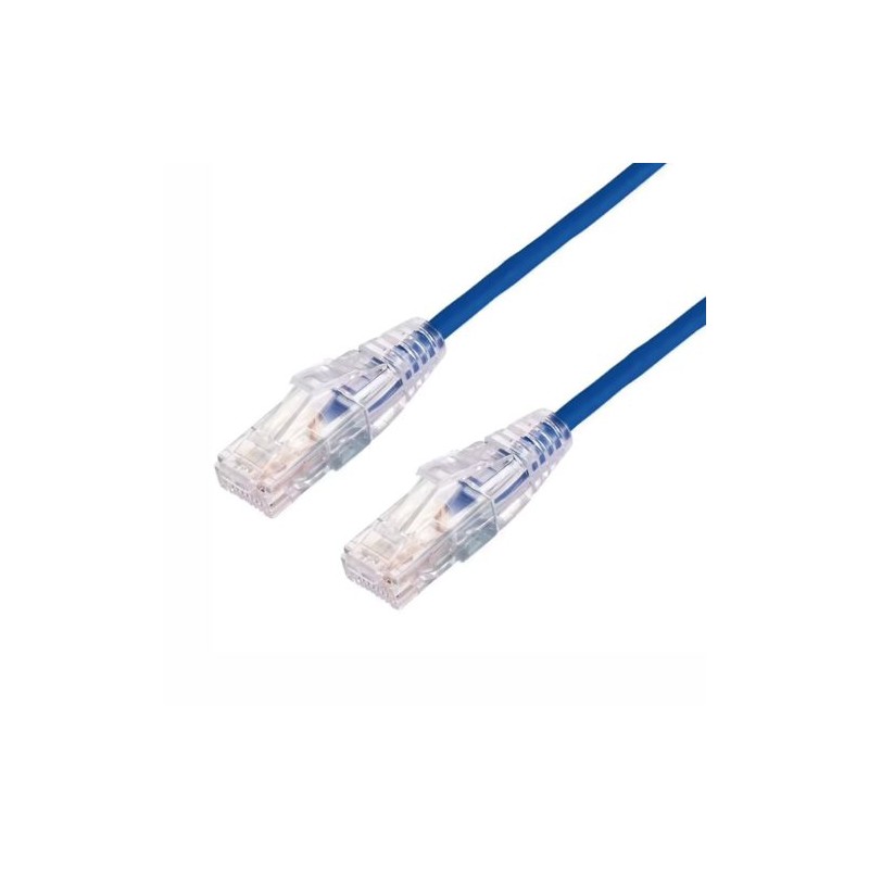 CABLE DE PARCHEO LINKEDPRO BY EPCOM SLIM UTP CAT6A – 2 M AZUL, DIÁMETRO REDUCIDO (28 AWG), LP-UT6A-200-BU28