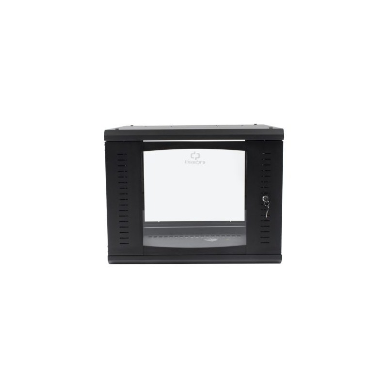 GABINETE LINKEDPRO ABATIBLE DE PARED (CON MARCO TRASERO) CON RACK 19? DE 9 UNIDADES, VENTANA DE CRISTAL TEMPLADO, SR-1909-GAP-V4