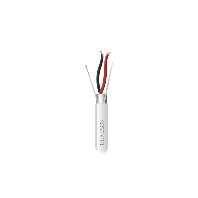 BOBINA DE 305 M DE CABLE GENESIS 2 X 22 AWG BLINDADO, RISER, COLOR BLANCO, PARA APLICACIONES DE AUDIO, SEGURIDAD Y CONTROL, 2202