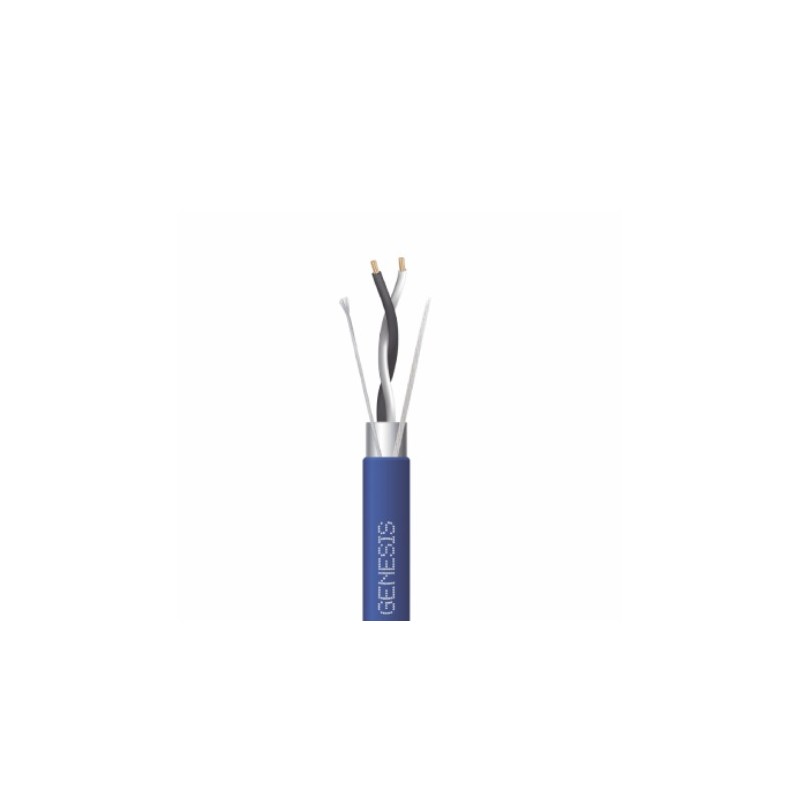 BOBINA DE CABLE DE COMUNICACIÓN GENESIS 3320-2106 BLINDADO 2X22 AWG 305 METROS AZUL INTERIOR CMP CL3P FPLP FT6 PARA CONTROL DE D