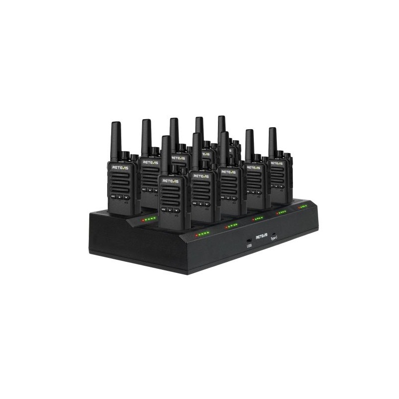 RADIOS DE COMUNICACIÓN RETEVIS RT668B DE DOS VÍAS 10 PACK CON GANG CHARGER
