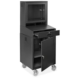 GABINETE PORTÁTIL PARA COMPUTADORA H-7545 DE ACERO VENTILADO, CON VENTANA DE ACRÍLICO RESISTENTE Y CERRADURA PARA SEGURIDAD, IDE