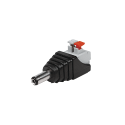 ADAPTADOR TIPO JACK DE 3.5 MM MACHO POLARIZADO DE 12 VCC CON TERMINALES DE PRESIÓN – MODELO JR52X
